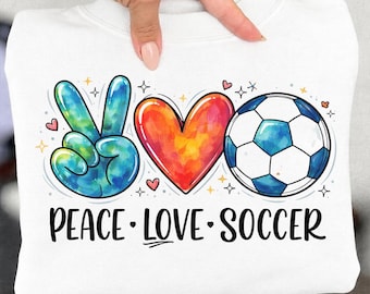 PNG de Paz, Amor e Futebol, PNG de Futebol Moderno, Design para Dia de Jogo de Mãe de Jogador de Futebol