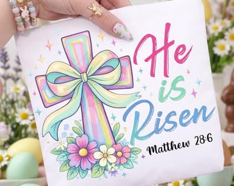 He Is Risen PNG, Matthew 28:6 Easter PNG, Christian Easter Design