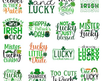 St Patrick’s Day SVG PNG Bundle, Shamrock Svg, Lucky Svg, St Patrick’s Day Quotes