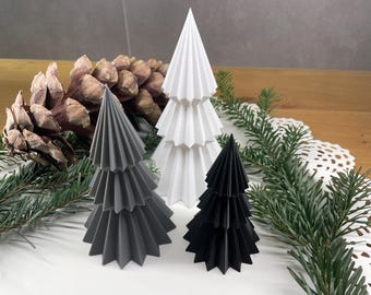 Árboles de Navidad impresos en 3D | Decoraciones modernas de PLA | Decoraciones navideñas de estilo escandinavo | Decoración de mesa invernal | Figuras navideñas minimalistas