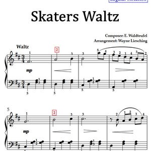 Skaters Walzer (NUR Thema) - Klavier Noten Digitaler Download - Easy Piano