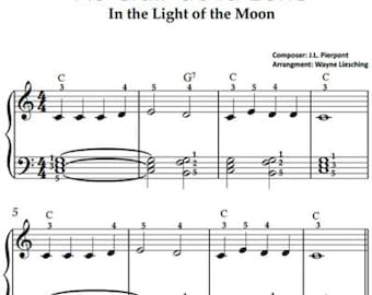 Au Clair de la Lune - Piano Sheet Music Digital Download - Easy Piano