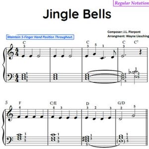 Jingle Bells - Nuty na fortepian do pobrania w wersji cyfrowej - Easy Piano