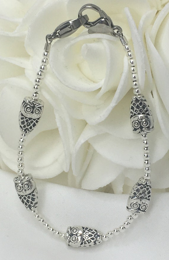 Silver Decorative Owl Medical Id Alert Replacement Bracelet Etsy