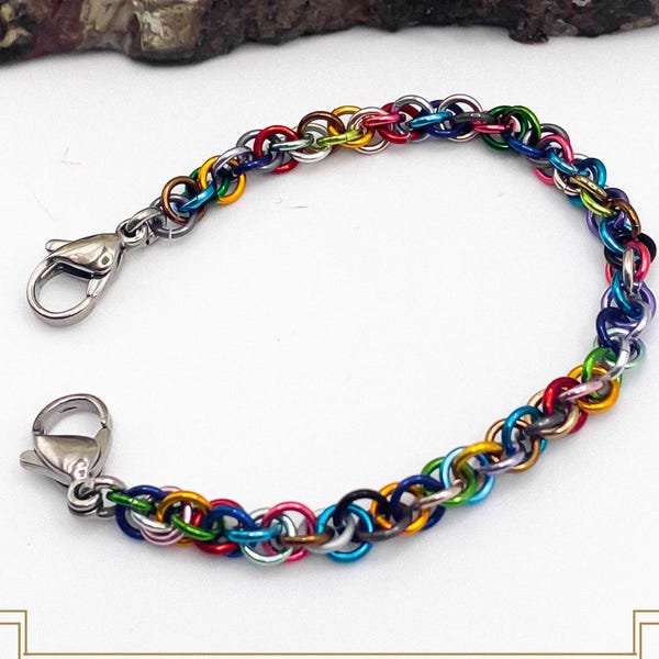 Rainbow Multicolored Medical ID Alert Replacement Bracelet