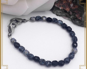 Stormy Black & Grey Medical ID Alert Replacement Bracelet!