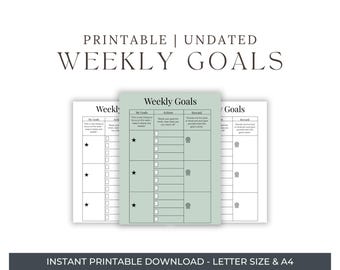 Weekly Goals – 12 Weeks of Focus (Printable & Digital Download)