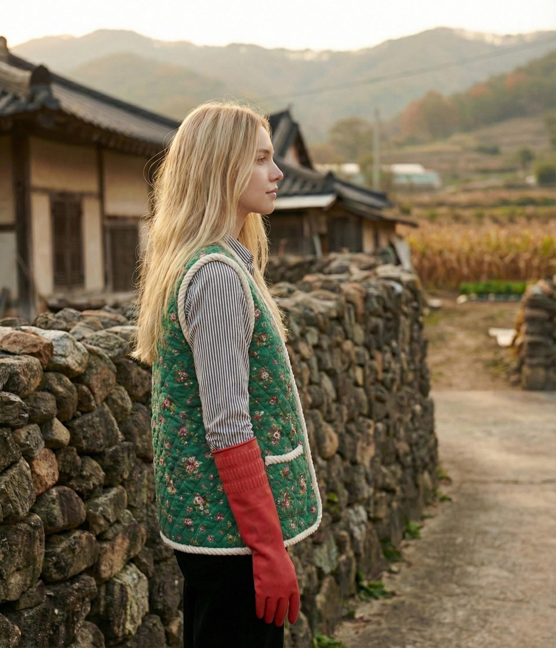 Viral Korean Floral Vest - Cozy Quilted Kimjang Style - Korean