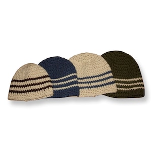 Digital download Crochet Pattern for 7 sizes - Striped beanie hat for the whole family -  easy to make, great hat for beginners