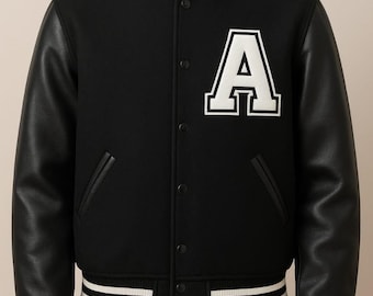 Custom Wool Varsity Jacket | Leather Sleeves, Embroidered Logo