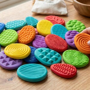 Textured Worry Stones STL Bundle – Sensory Toy for Autism & Anxiety Relief – Fidget Stones 3D Print Files – Calming Sensory Set Kids & Adults