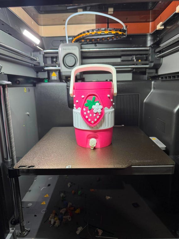 12 oz Cute Strawberry Can Cooler 3MF File | 12oz Soda Can Holder 3D model| Kawaii Fruit Koozie Sleeve | Digital Download for 3D Printing