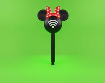 Varita mágica de Minnie Mouse para pagar sin contacto (STL) en partes - Varita NFC para pago sin contacto - Orejas de Minnie - regalo - Varita de pago con símbolo WiFi desmontada