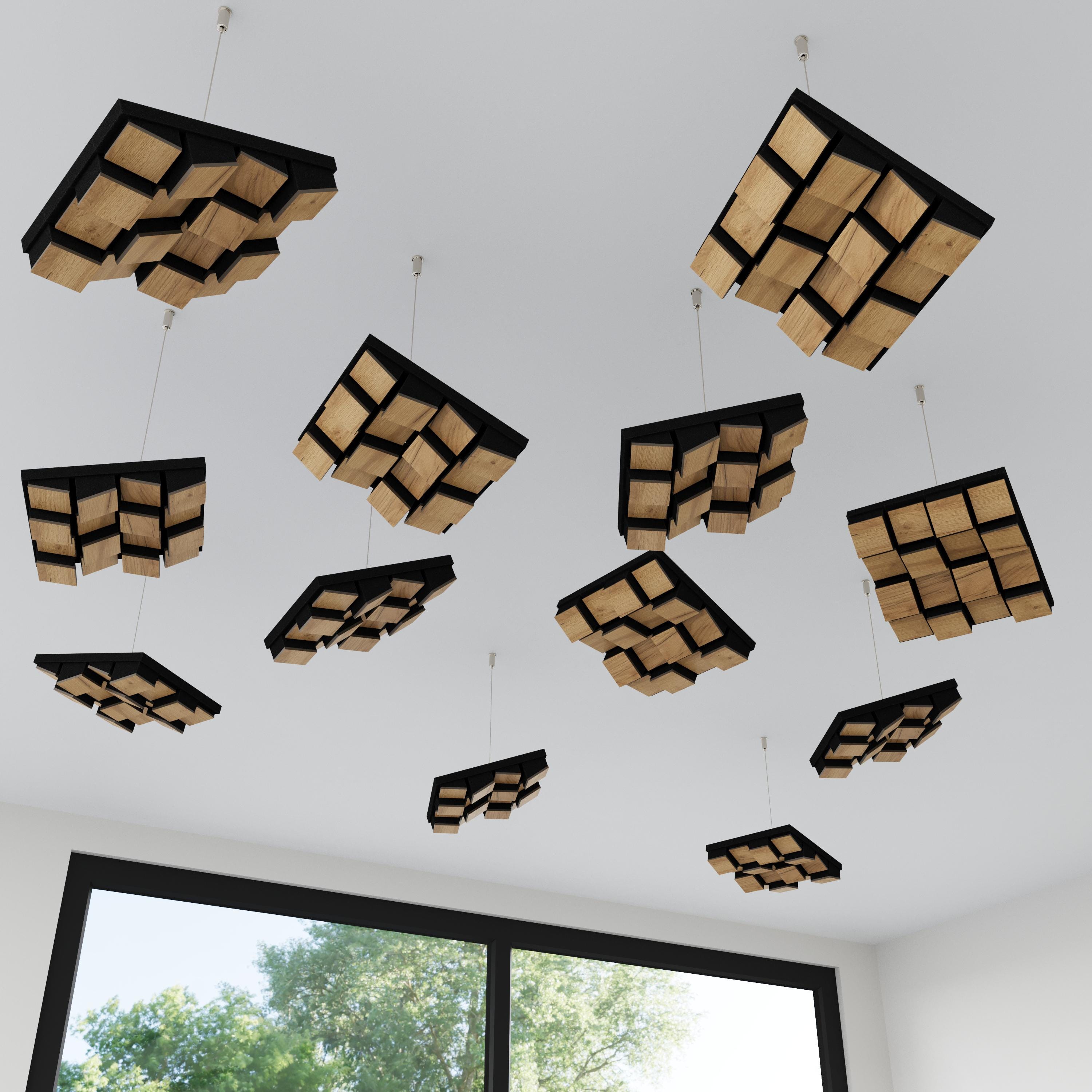 Hanging Acoustic Ceiling Diffuser “ZARINITY” | 3D HDF Panels With ...
