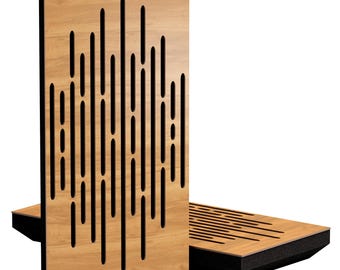 Narrow Acoustic Panel "Wave" | Wall Decorative Panels | Absorption - Diffusion - Reflection - Soundproofing - Insulation | Size: 50x25cm