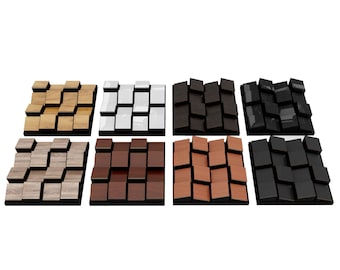 Sound diffuser Acoustic Panels ZARINITY | Seamless Appearance 3D Mosaic wall Pazzle | DIY Wall Decor Art | Wooden (HDF) Decorative Diffuser