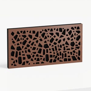 Smal akustisk väggpanel "P32-Horizont" | 50 x 25 cm dekorativ ljudabsorbent | 3D-ekoreducering och -diffusion | Studioväggbehandling