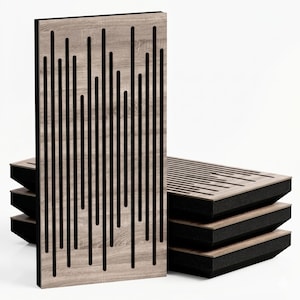 Smal akustisk väggpanel "P14-VH" | Väggpaneler för heminredning | Absorption - Diffusion - Reflektion - Ljudisolering | Storlek: 50 x 25 cm