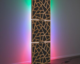 3 Pack —  Acoustic Panels «Skyross» with Floor Mobile Acoustic Wall lamp RGB Light | LED Acoustic stand with backlight |