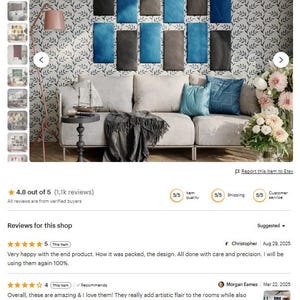 RECTANGULAR Upholstered Headboard Panels | Velvet Wall Decor Tiles | Soft Padded Bed Back Panels | Modern Bedroom Wall Art image 5