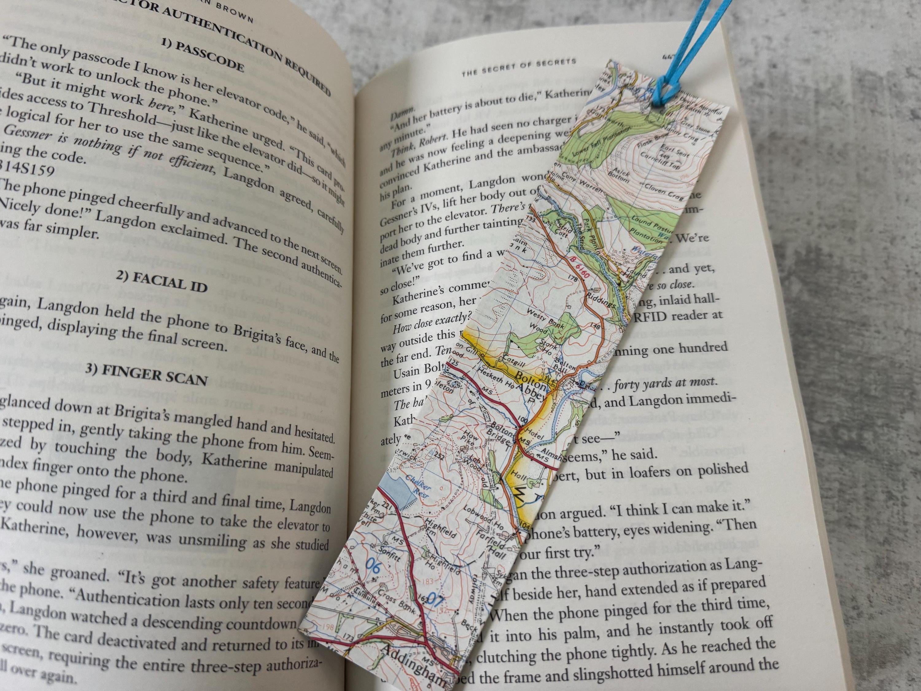 Personalised Map Bookmark Page Marker Handmade Upcycled Map Gift Custom ...