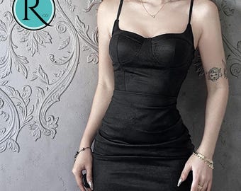 Gothic Mini Dress | Slim Fit Style | Y2K Grunge Outfit | Partywear Bodycon