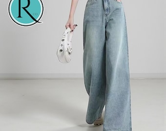 Baggy Denim Jeans | Wide-Leg Straight Loose Pants | Vintage Streetwear Y2k Fashion