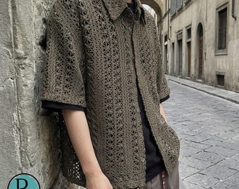 Retro hohles Shirt | Atmungsaktives Kurzarmtop | Alltagskleidung | Vintage Sommer Stil
