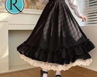 Women's Pleated Long Skirt | Ankle Length Loose High Waist | Minimalist Chic Y2k Fashion