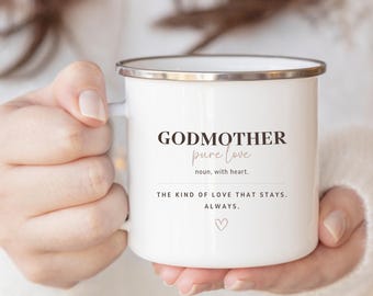 Personalized Godmother Definition Mug – Baptism / Christening Gift, Enamel or Ceramic
