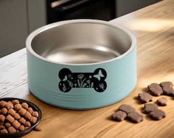 Minimal Pet Bowl | Modern Dog & Cat Food Bowl with Bone Design, Aesthetic Pet Gift for Dog Moms - Cat Lovers