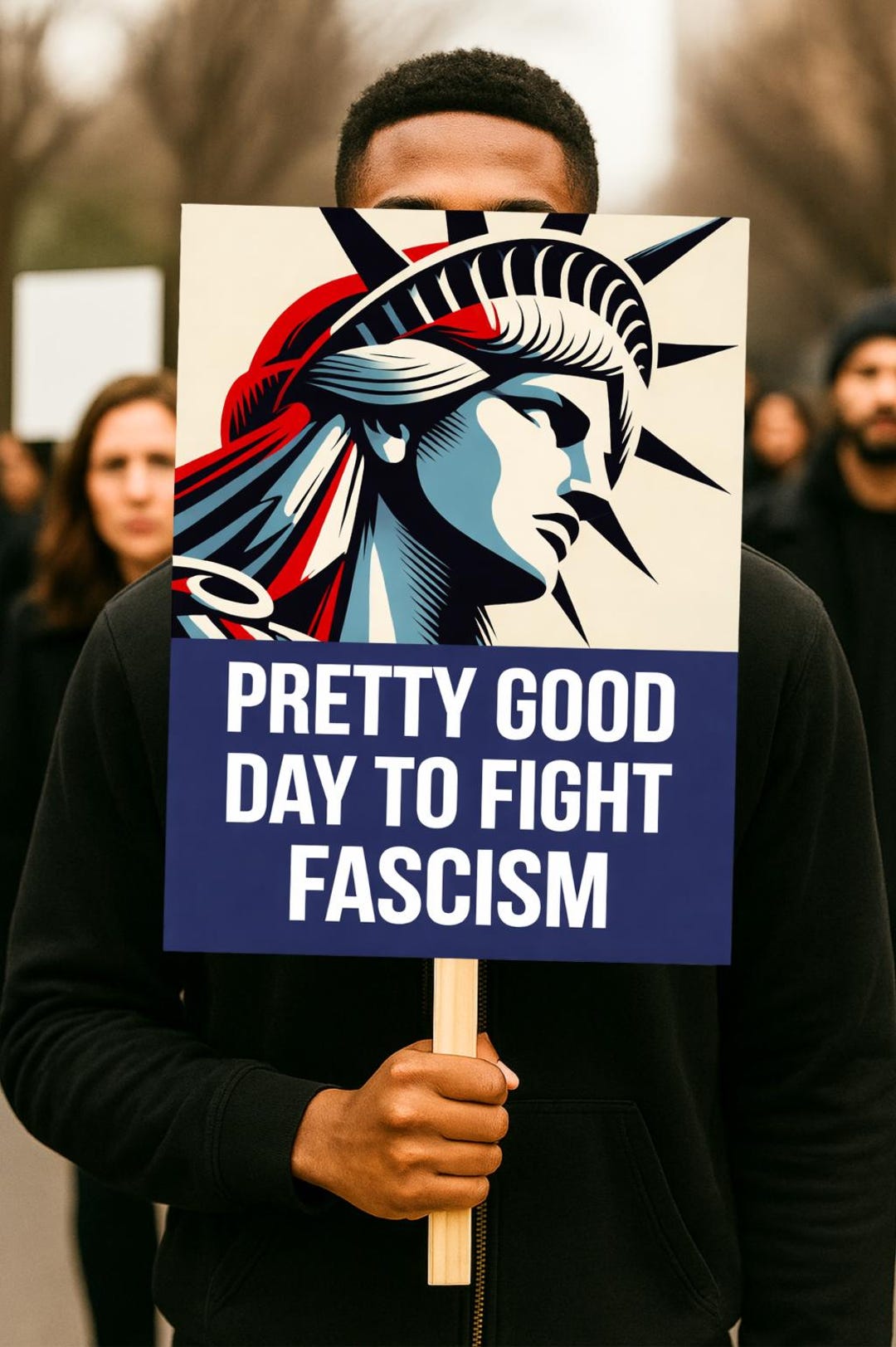 Fight Fascism Protest Sign | Anti Fascist Poster | Statue of Liberty ...