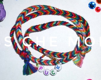 Braided Cotton Adjustable F*ck Charm Friendship Wrap Bracelet