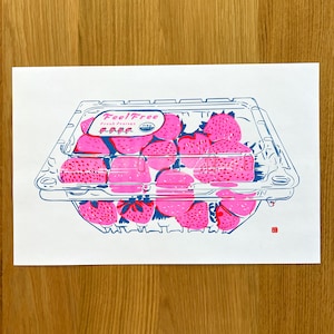 Odbitka risograficzna Fresh Fraises, 11 x 17 cali
