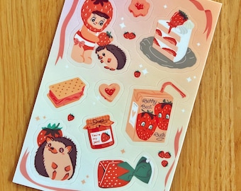 Sweet Strawberry Sticker Sheet 4x6in