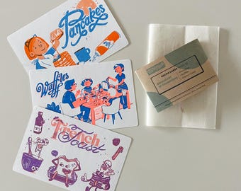 Recipe Cards: Breakfast of Champions - three 4x6in cards