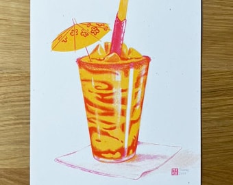 Mangonada Risograph Print, 8x10in