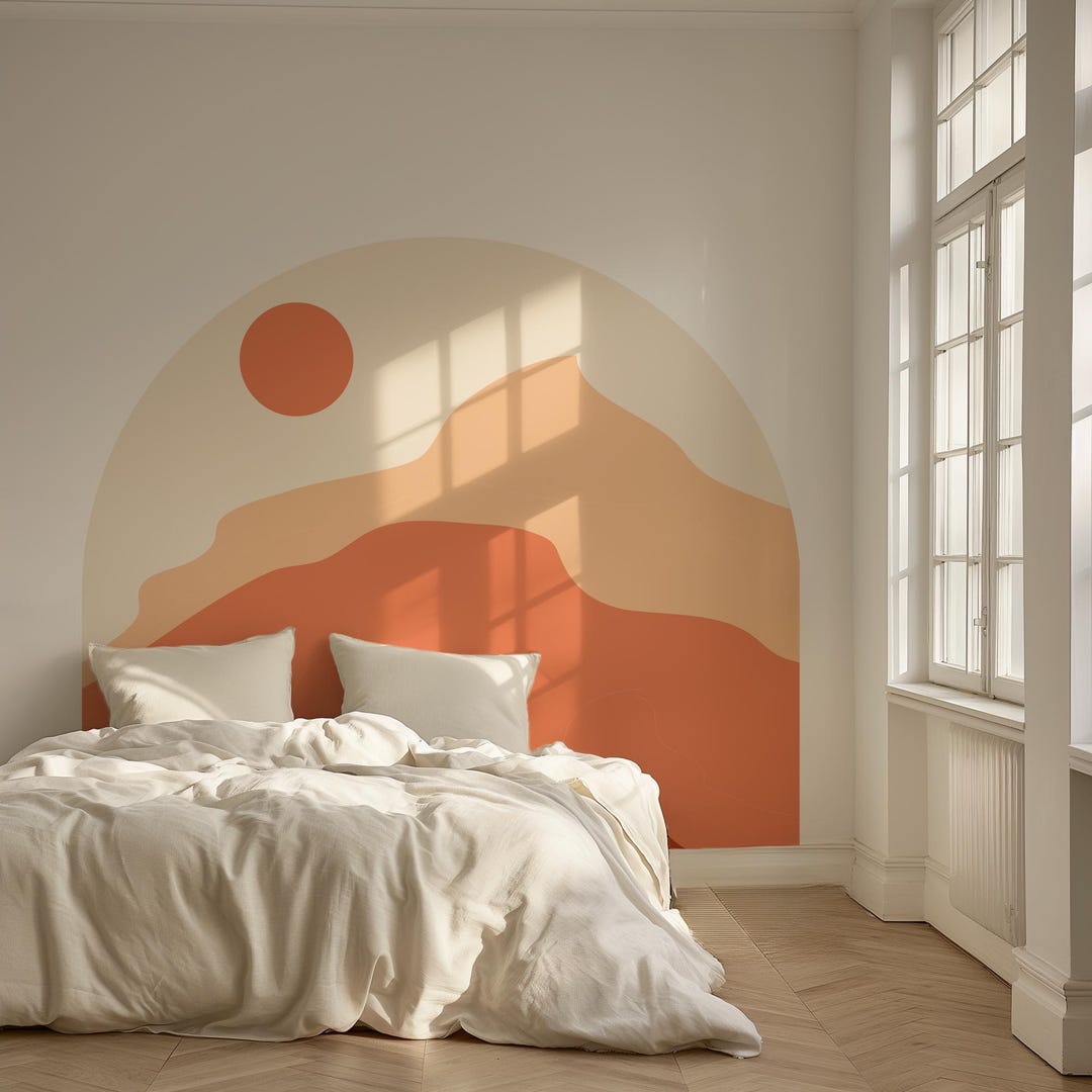 Boho Terracotta Arch Wall Decal: Peel and Stick Headboard Mural - Etsy