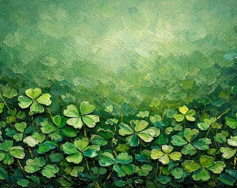 Grönklöverram TV-konst, Boho Botanisk Shamrock-tryck (digital nedladdning)