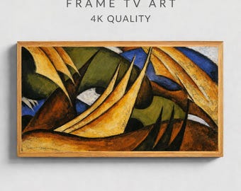 Arthur Dove Sails Samsung Frame TV Art, Modernist Abstract Seascape TV Wallpaper, 16:9 Ratio Digital Download