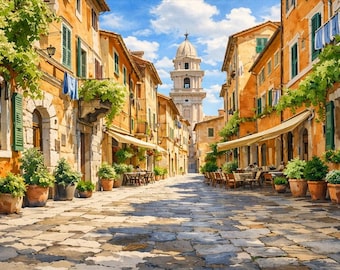 Medelhavsresor Konstpaket, Italien Spanien Marocko Digital Konst (5 Filer) Frame TV