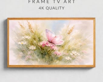 Butterfly Meadow Frame TV Art  |  Soft Nature Digital Download