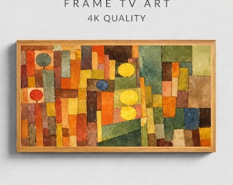 Paul Klee In the Style of Kairouan Frame TV Art , Abstract Expressionist ,  Fine Art Digital Download, Boho Home Decor