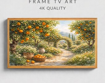 Mediterranean Orange Grove  Frame TV Art 16:9, Landscape Digital Download,
