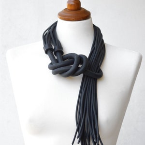 Lange multi strand rubberen ketting, sjaal ketting, multifunctionele ketting afbeelding 2