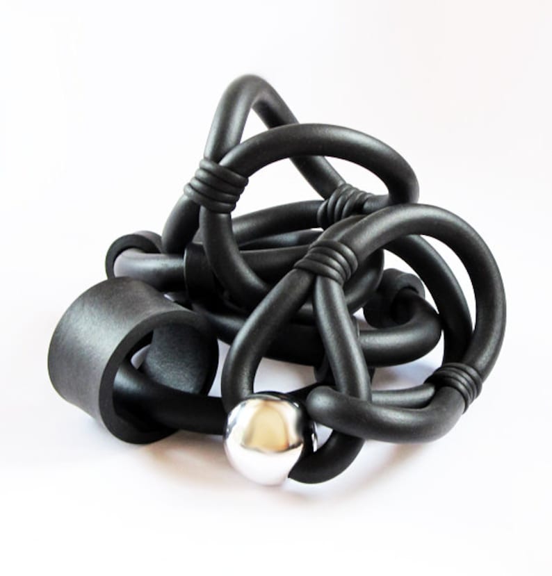 Rubber Bracelet Unusual Shape Black Bracelet Street Style Etsy