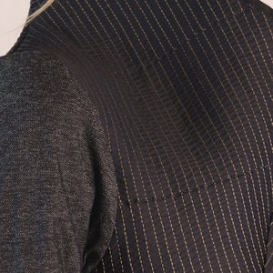 Waisted jacket, dark blue elegant Jacket, interestingly stitched stretch denim image 8