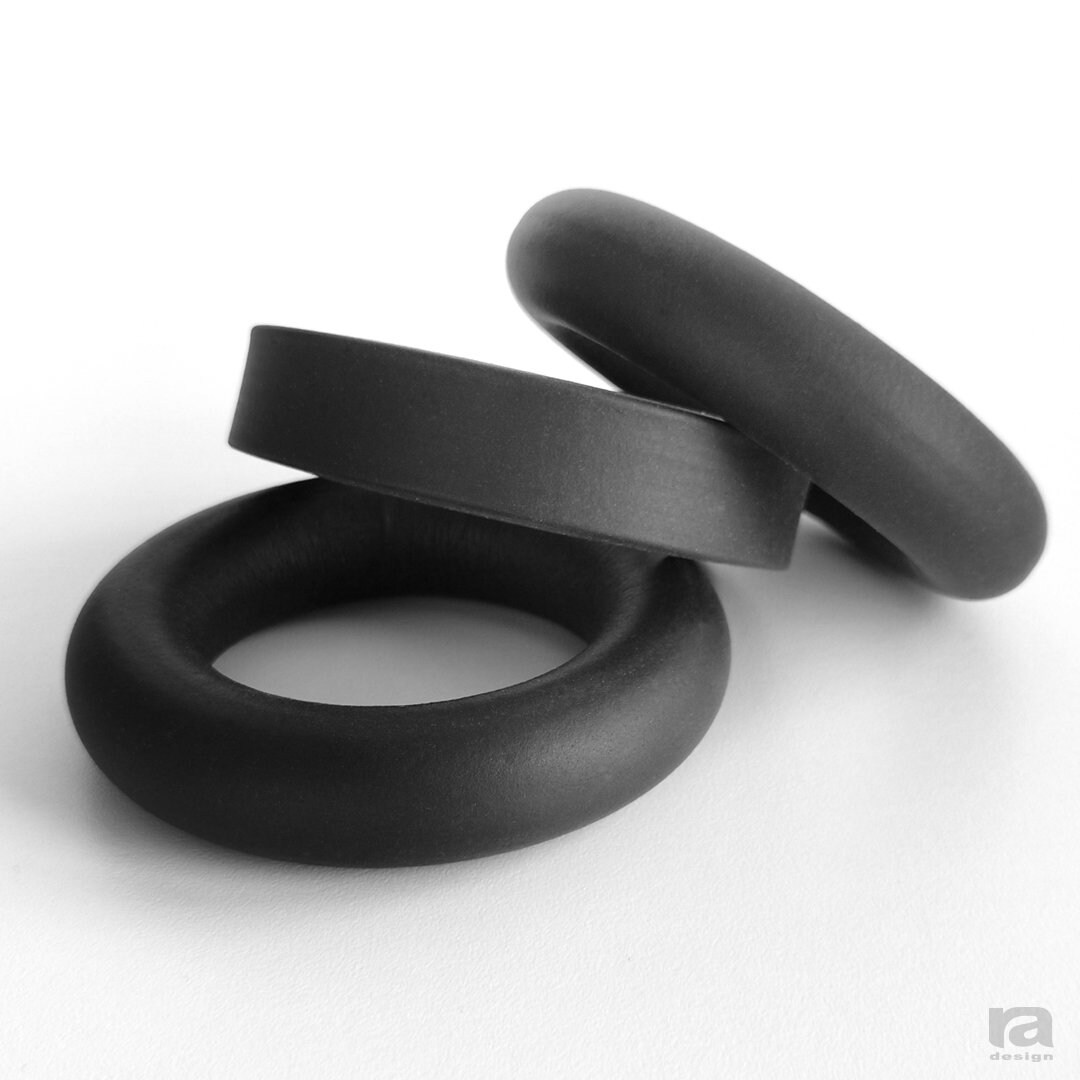 SET 3 Pic Black Rubber Bracelet, Cut Lines, Designers Bracelet, Fashion