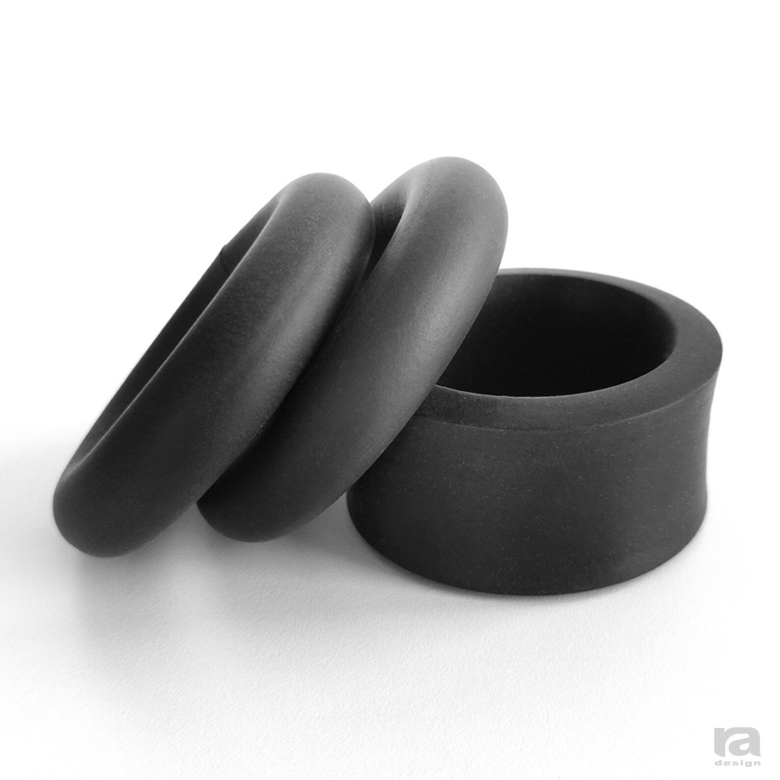 SET 3 Pic Black Rubber Bracelet 8 Cm Cut Lines Designers Etsy