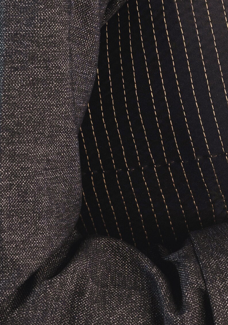 Waisted jacket, dark blue elegant Jacket, interestingly stitched stretch denim image 9